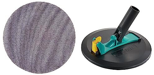 wolfcraft 2288000 Lot de 5 Patins maille Carbure/Silicium G220 ø 225 mm gris & 4052000 Kit ponceuse rotative Ø 225 mm | Pour plaques de plâtre, 3 pièces