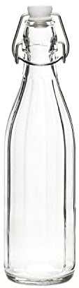 Generico Botella de cristal, de 0,5 l, transparente, agua, mesa