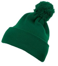 Flexfit Unisex 1501P-Cuffed Pom Knit Beanie-Mütze, Spruce, one Size