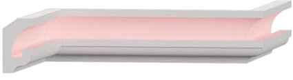 (Stuck Dekorbau) 1x ECKEN Indirekte Beleuchtung Dekoration LED Lichtprofile Decken Styroporleiste (75x42mm) BL25