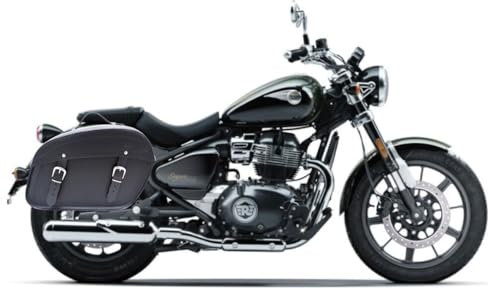Kit Ledertasche 20L kompatibel mit Royal Enfield Super mit Meteor 650 mit rechtem Rahmen