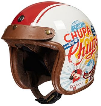 BOSERMEM Retro-Motorradhelm, ECE 22.06 Zertifizierter Offener Helm. Das Futter Ist Belüftet Und Atmungsaktiv. Geeignet Für Cruiser, Roller, Scooter-Helm Und Mopeds(weißer Pop, M=54-56cm)