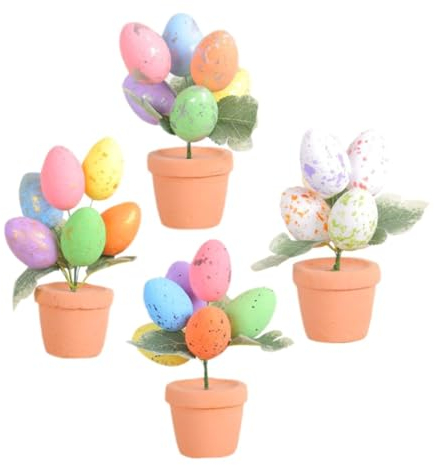 PRETYZOOM 4stücke Teiliges Von -ei Bonsai Ornamenten Farbige Eier Für Tischdekoration Und Garten Für Osterfeiern Sammlerstück
