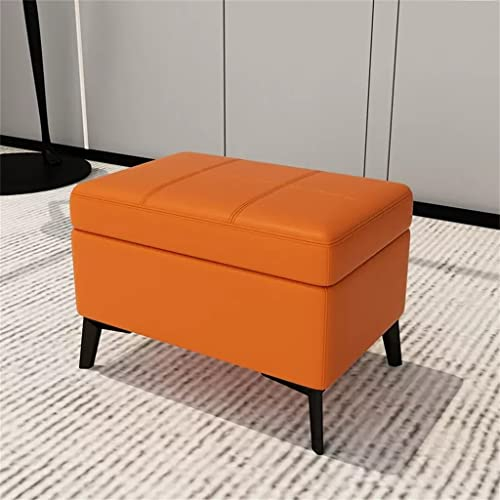 Footstool, Sofa Footstool Stool Home Storage Storage Stool Living Room Single Shoe Changing Stool Leather Shelf Low Stool/D/As Shown