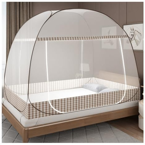 YYLDPFDC Moustiquaire pour Lit, Moustiquaire Pop-up pour Lit Double, Tente Portable De Voyage Pliable avec Double Porte avec Fond pour Voyage en Plein Air, Bébés, Enfants Et Adultes,180x200cm