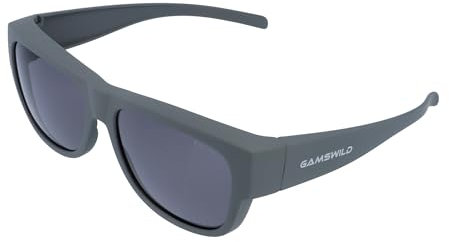Gamswild WS6024 Überbrille - Sonnenbrille - Sportbrille - polarisierte bruchsichere Polycarbonatgläser mit 100% UV400 Schutz – 26g, Farbe: Grau