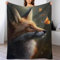 PAZZK Fuchs Decke,Vier Jahreszeiten Weich Wohndecke Decke Schlafdecke Sofadecke Plüschdecke Pelzdecke Printdesign Couchdecke Flannel Bett Decke（130×150cm）