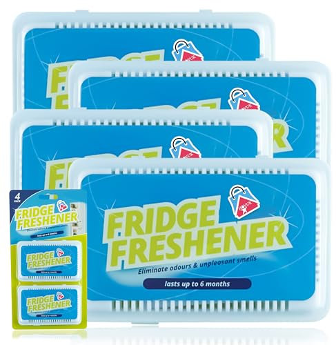 4PCs Fridge Deodoriser, Unscented Refrigerator Odour Eliminator, Lasts 6 Months, For Fridges & Cool Boxes Up To 200L | Residue Free