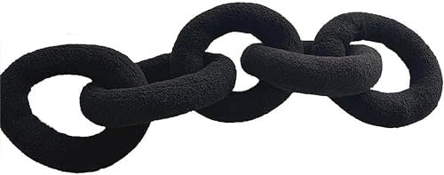 FENXIXIONE Chain Link Throw Pillow - Love Lock Decorative Cushion Soft Plush Pillows for Bed Couch Sofa Stress Relieving Fun Funky Plushie for Office Home Living Room Bedroom Window (Black)