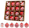 Set di 16 decorazioni per albero di Natale – rosso, verde e bianco, shatterproof decorazioni per albero di Natale – 3,15 pollici per albero di Natale festivo, decorazioni natalizie