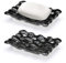 Shinowa Self Draining Soap Dish, Dual Layer Soap Container, Woven Ceramic Soap Tray + Diatomaceous Earth Base, Dish Soap Holder for Kitchen, Bathroom, Shower, Quickly Drain Water, Easy to Clean