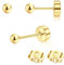 Adramata 2Pcs Boucles d'oreilles Titanium Boucle d'Oreille Femme Or 14 Carats Boucles d'Oreilles Flat Dot, Petite Boule CZ Flat Piercing Titane Oreille Cartilage Helix Piercing Oreille Homme, 2/3/4MM