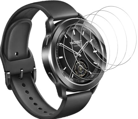 Yieehhow Verre Trempé pour Xiaomi Watch S3 Protection Écran, [4 Pièces] 9H Dureté Vitre Trempé, Sans Bulles/Haute Définition Vitre Protection D'écran pour Xiaomi Watch S3