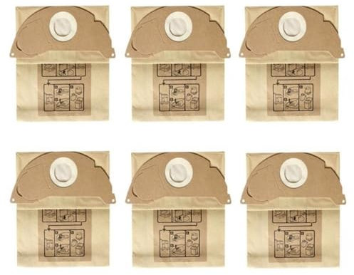 XOTCMHG Compatible avec Karcher WD2250 A2004 A2054 MV2 WD2 Sac Filtrant Sac À Poussière Sac Poubelle Sac À Poussière en Papier Accessoires for Aspirateur(6PCS)