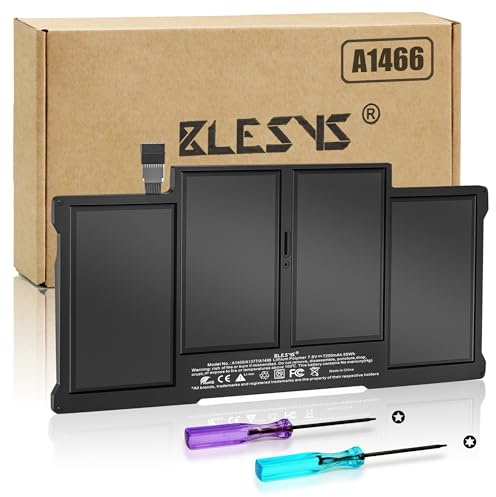 BLESYS A1466 Akku für MacBook Air 13 A1369 A1466 Ersatzakku | Ersatz für A1405, A1496 und A1377,Hohe Kapazität für längere Laufzeit.