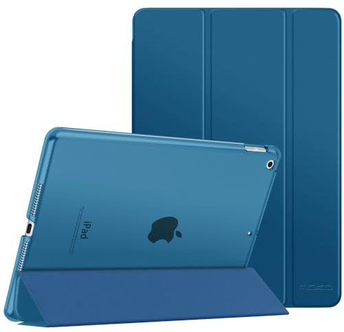 Moko Étui Coque de Protection pour iPad 9e/8e/7e génération, Gris Bleu | Pour iPad 10.2'' 2021/2020/2019,avec Support arrière Mat Fonction Veille/réveil Automatique