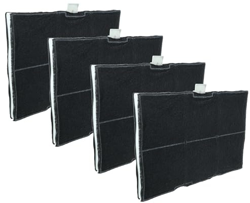 vhbw 4x Aktivkohlefilter kompatibel mit Siemens LF958TA60/01 | LF959BL90, LF958TA60 Dunstabzugshaube
