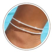 Chihayafuji Fußkettchen für Damen Silber 925 Fussketten Doppelte Wasserfest | 14K Gold/925 Silber Plated Messing, Fussketten für Frauen, Sommer Strand Fußkette Schmuck Geschenk Mädchen Frauen