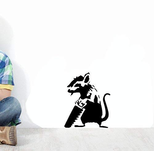 Banksy Ratte Graffiti Schablone - Sägen Ratte/Wiederverwendbar Wohndeko & Kunst Handwerk Malerei Schablone - halb geschliffen Durchsichtig Schablone, XXL/ 77X91CM