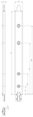 GU Anschlusseinheit zu Falzhebelgetriebe, Secury Automatic 270 mm,oben,universal