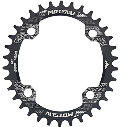 VGEBY Fahrrad Kettenblatt Single Speed Oval Kettenblätter 32/34 / 38T für Mountainbike BCD 104mm(34T)
