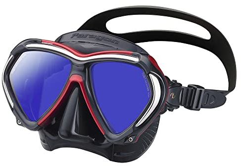 Tusa Paragon tauchmaske taucherbrille profi - Schwarz/Rot