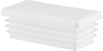 EMFA Tapones para Tubos Rectangulares 80x40 mm Blanco – Tapón de Plástico para Muebles – Terminación para Estructuras Metálicas – 10 Piezas – 8x4 cm