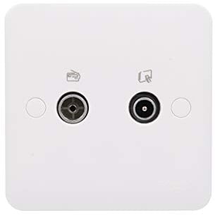 Schneider Electric Lisse White Moulded - Double TV/FM Aerial Socket, GGBL7020S, White