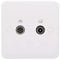 Schneider Electric Lisse White Moulded - Double TV/FM Aerial Socket, GGBL7020S, White