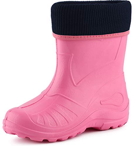 Ladeheid Kinder Mädchen Jungen Federleichte Eva Thermo Gummistiefel Gefüttert KL058 (Hellrosa, 28 EU)