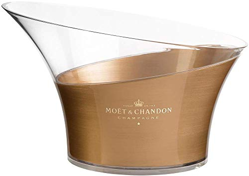 Moet & Chandon Champagner Flaschenkühler Gold Transparent Eiswürfel Behälter für bis zu 6X 0,75 L Champagner Flaschen