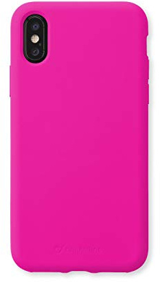 cellularline Sensation Backcover Soft Touch Silikon Case Soft Touch Soft Kratzfestes Mikrofaser Innenfutter passend für: iPhone XS Max Pink Fluo