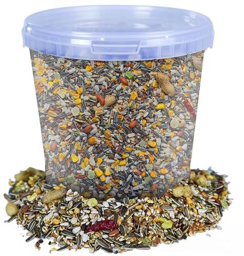 BusyBeaks African Grey Parrot Food | High Energy & Protein NO1 Mix | Nutritious Wild Garden Bird Feed | Additive Free Cleaned to 99.9% Purity | Provides Both Mental and Physical Stimulation (10L Tub)