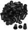 sourcing map 50pcs Black Bell End Stopper Cord Rope Ends Locks Lanyard Clips Fastener for Backpack Drawstrings Accessories