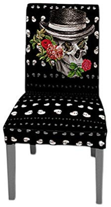 LIOOBO Halloween Stuhlhussen Kurze Stretch Hussen Stuhl Halloween Deko Fleckschutz Husse Schutz Abdeckung für Halloween Weihnachten Party Dekoration
