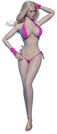 ZSMD Action Figur 1:6 Weibliche Figuren Nahtlose Körper in Sexy Bikini, Große Brüst, Hände und Füße Abnehmbar, mit 5 Paar Handmodelle und DREI Paar Füße Modelle (Weizenfarbe)