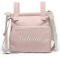 Bolsa panera de polipiel personalizada con nombre bordado - Bolso carro - Talega carrito de bebé - Rosa maquillaje - Nenel