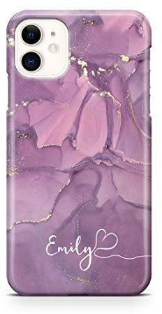 Personalised Watercolour Marble Name with Heart Phone Case for Apple iPhone 11 Pro - 21. Purple