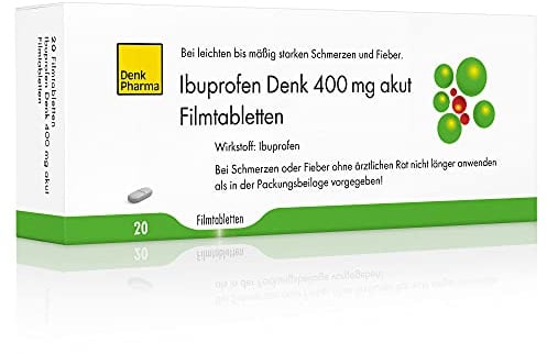 Ibuprofen Denk 400 mg akut: Entzündungshemmend und schmerzstillend zur Anwendung bei Schmerzen und Fieber, 20 Filmtabletten