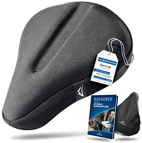 NEXTCOVER® CoverOne Universal Gel Sattelbezug Fahrrad inkl. Regenschutz [Memory-Foam] I Fahrradsattel Überzug mit Polster I Sattelschutz Fahrradsitz für Damen & Herren I Gelsattel Polsterung