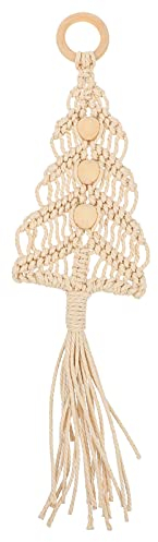 Weihnachtsanhänger Mini Weihnachtsbaum Makramee Anhänger: Baumwolle Weihnachtsdeko zum Aufhängen Stil A Weihnachtsdekoration Anhänger Gastgeschenk Weihnachten Hängende Dekoration
