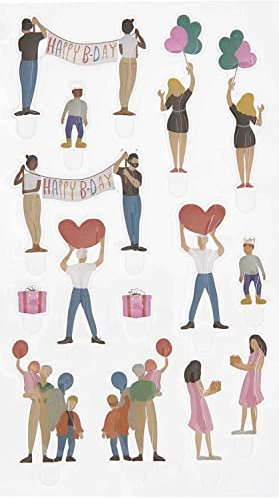Rico Design Gel Sticker FIGURICO 1 Bogen 19,5x9,5cm Aufkleber kleben Kleber Stickeralbum Sticker aufkleben Geburtstag