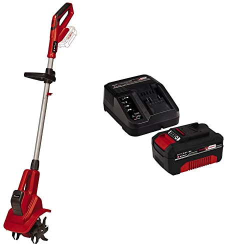 Einhell Akku-Bodenhacke GE-CR 18/20 Li E Power X-Change (18 V, Li-Ion, elektronische Drehzahlregulierung, 4 Hackmesser, Zusatzhandgriff, inkl. 4,0 Ah Akku und Ladegerät)