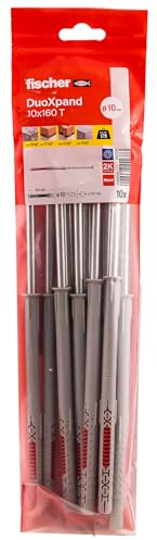 fischer - Cheville rallongée DuoXpand 10x160 avec vis à tête fraisée en Acier électrozingué/Sachet de 10