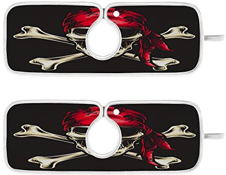 2 Stück Küchenarmatur Matte Pirat Skull Crew Logo saugfähig waschbar Spülbecken Spritzschutz Wasserhahn Tropfmatte Bar Arbeitsplatte Wasserfänger Matte Groß 76,2 x 12,7 cm Piratenschädel Crew Logo