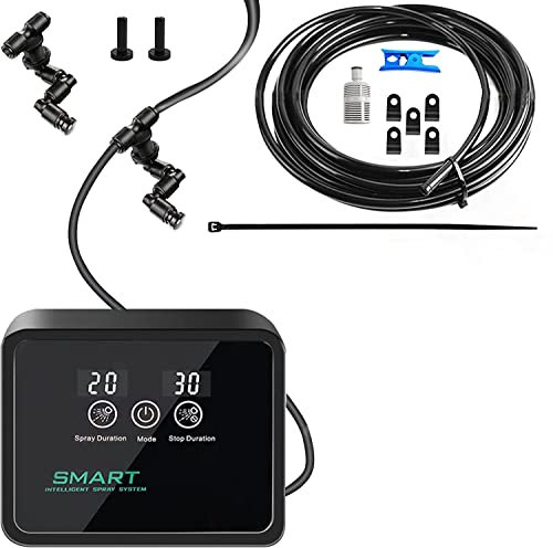 Yangers Intelligentes Sprühsystem, DIY Nebelsystem Reptile Fogger Terrariums Humidifier Aquarium Nebel 360° Nebeldüse Set Bewässerungsanlagen mit Timer für Pflanzen Haustiere Regenwald Amphibien