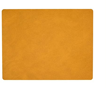 LindDNA Square Tischset Large aus Hippo Leder in der Farbe Curry, Maße: 35cm x 45cm, 981095