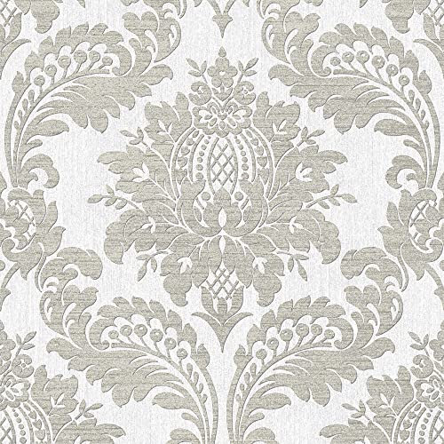 Boutique Papier peint damassé Archive Gris