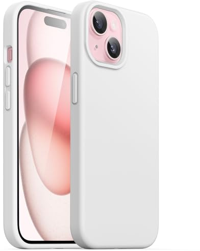 JETech Silicone Case for iPhone 15 Plus 6.7-Inch, Silky-Soft Touch Full-Body Protective Phone Case, Shockproof Cover (White)