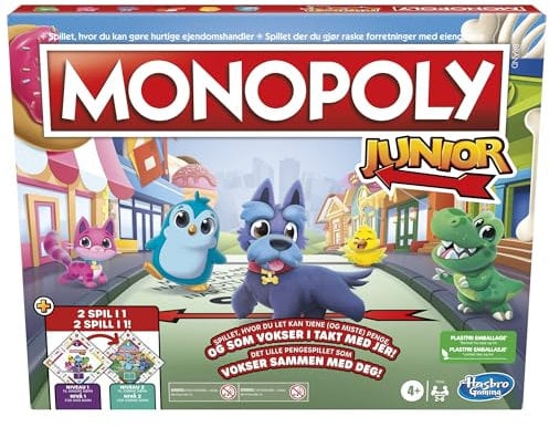 Hasbro Gaming - Monopoly Junior 2 games in 1 (F8562189) (DK/NO) [GRA PLANSZOWA]